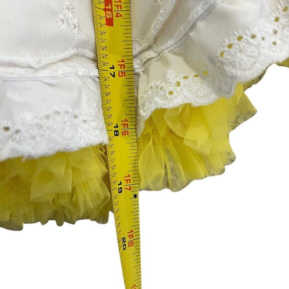 Pageant Casual Wear 5-6 White & Yellow Eyelet Lace Dress With Bloomers & Matchin - Picture 12 of 16